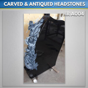 Black Carved Roses Antiqued for graves